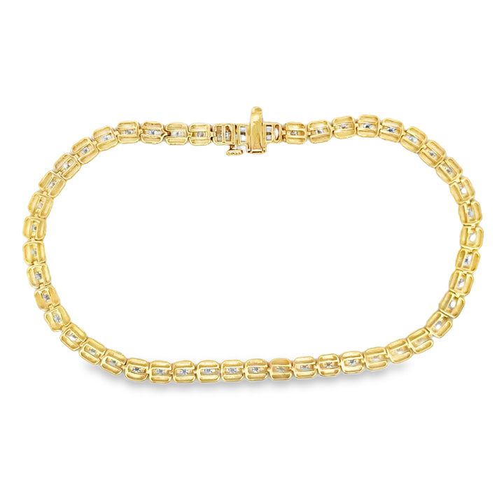 1.50 CTW Diamond 14K Yellow Gold Square-Link Tennis Bracelet
