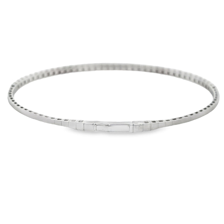 1.00 CTW Diamond 14K White Gold Flexible Bangle Bracelet
