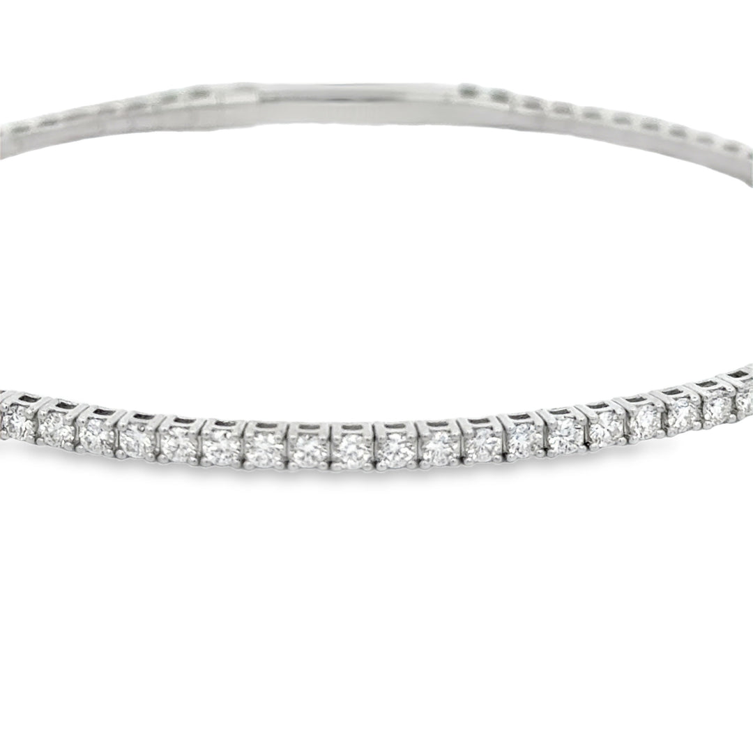 1.00 CTW Diamond 14K White Gold Flexible Bangle Bracelet