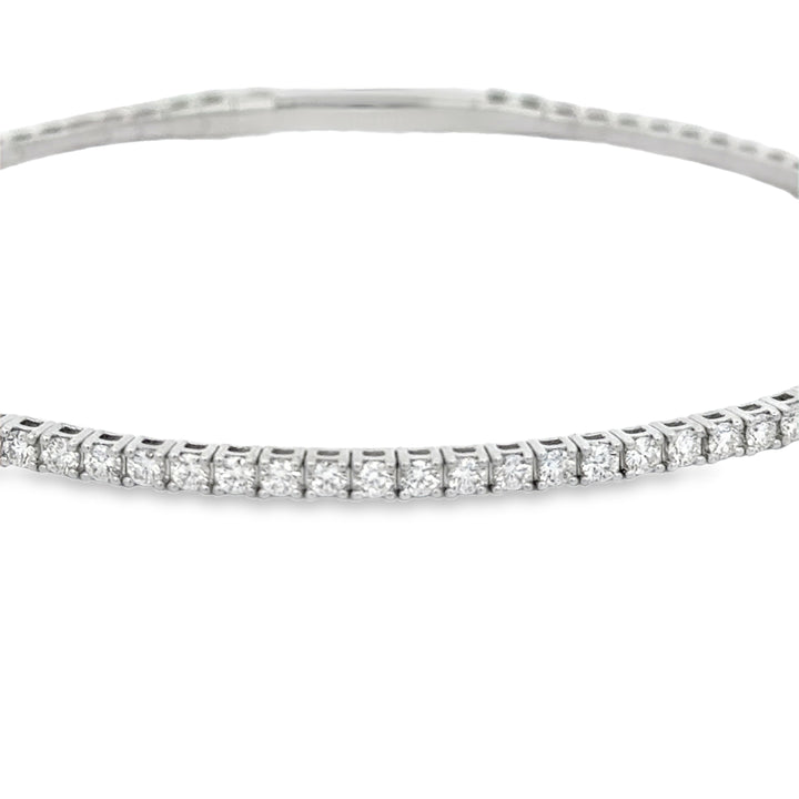 1.00 CTW Diamond 14K White Gold Flexible Bangle Bracelet