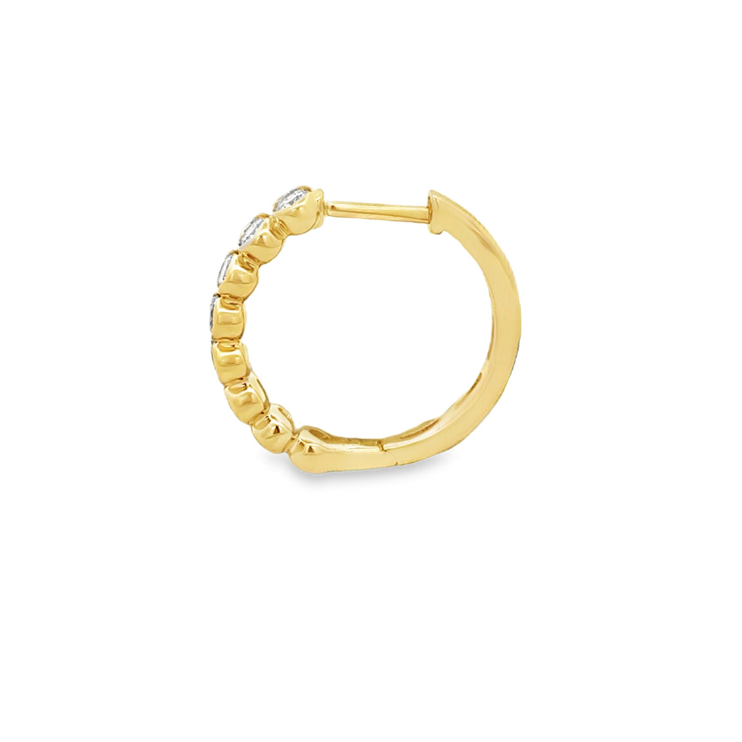 1.00 CTW Diamond 14K Yellow Gold Oval-Style Hoop Earrings
