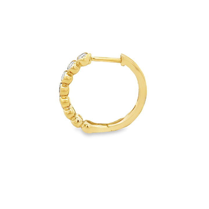 1.00 CTW Diamond 14K Yellow Gold Oval-Style Hoop Earrings