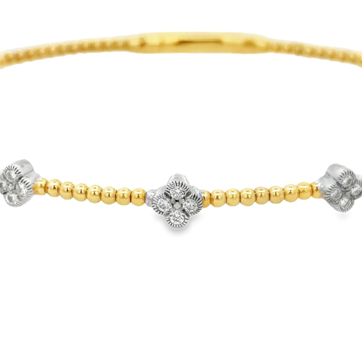 0.53 CTW Diamond 14K Yellow Gold Flexible Bangle Bracelet
