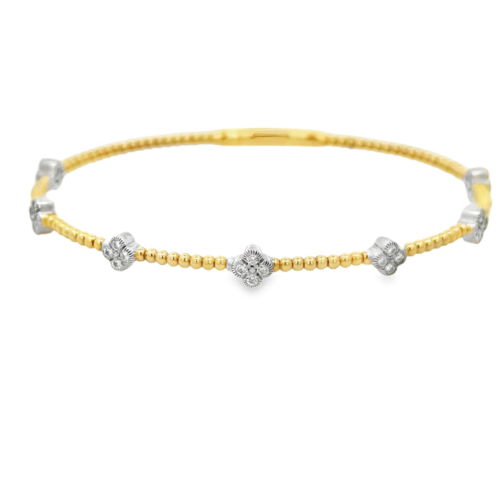0.53 CTW Diamond 14K Yellow Gold Flexible Bangle Bracelet