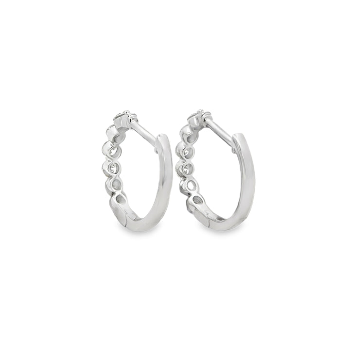 0.50 CTW Diamond 14K White Gold Hoop Earrings