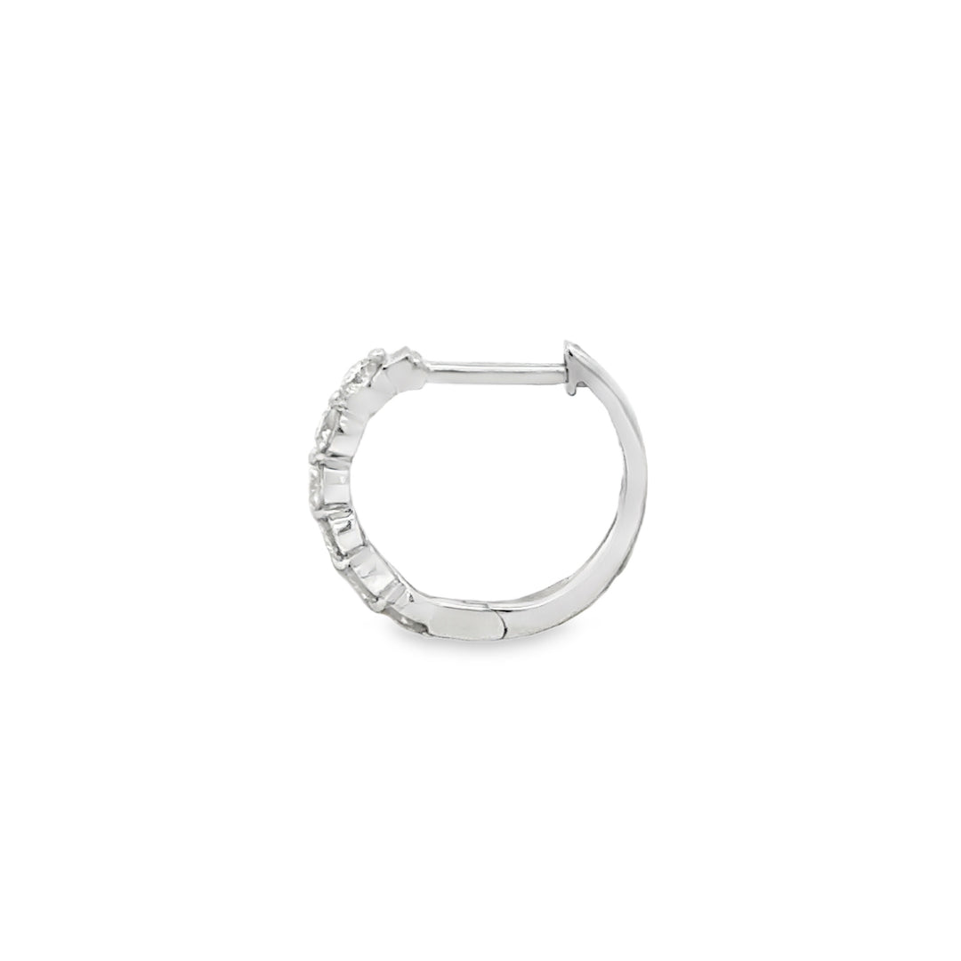 0.50 CTW Diamond 14K White Gold Hoop Earrings