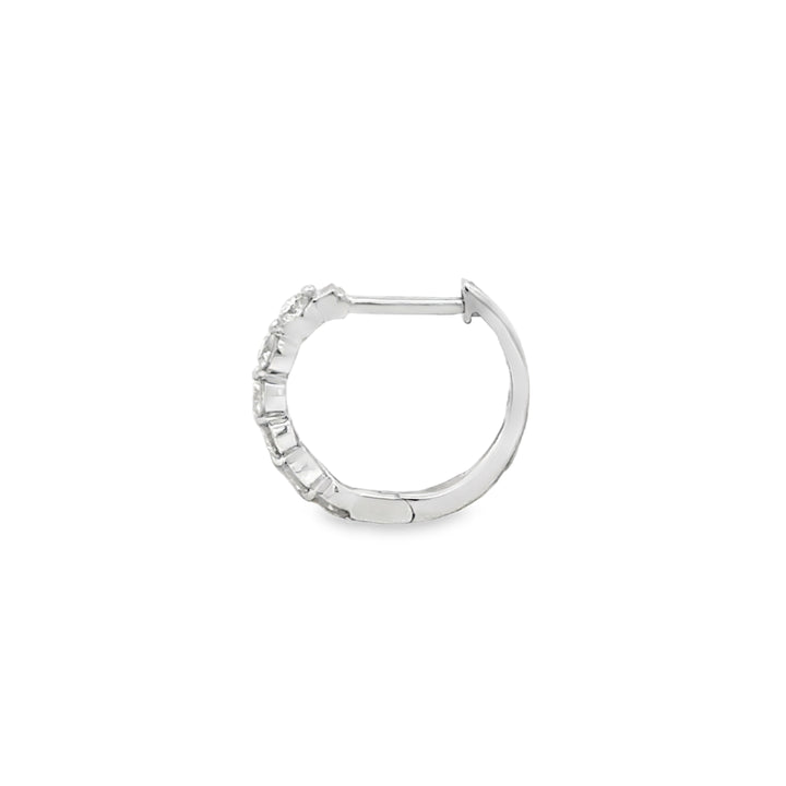 0.50 CTW Diamond 14K White Gold Hoop Earrings