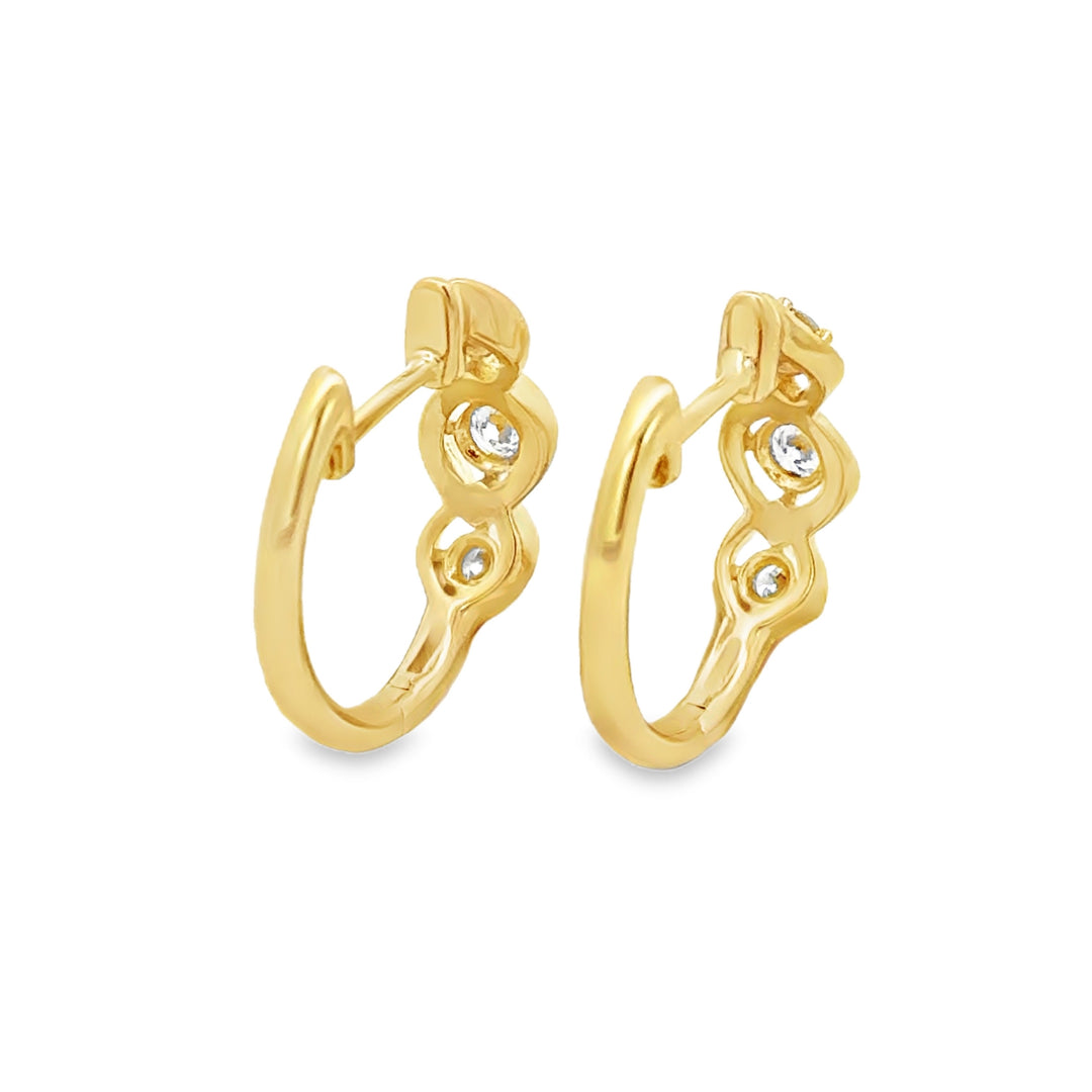 0.45 CTW Diamond 14K Yellow Gold Openwork Hoop Earrings