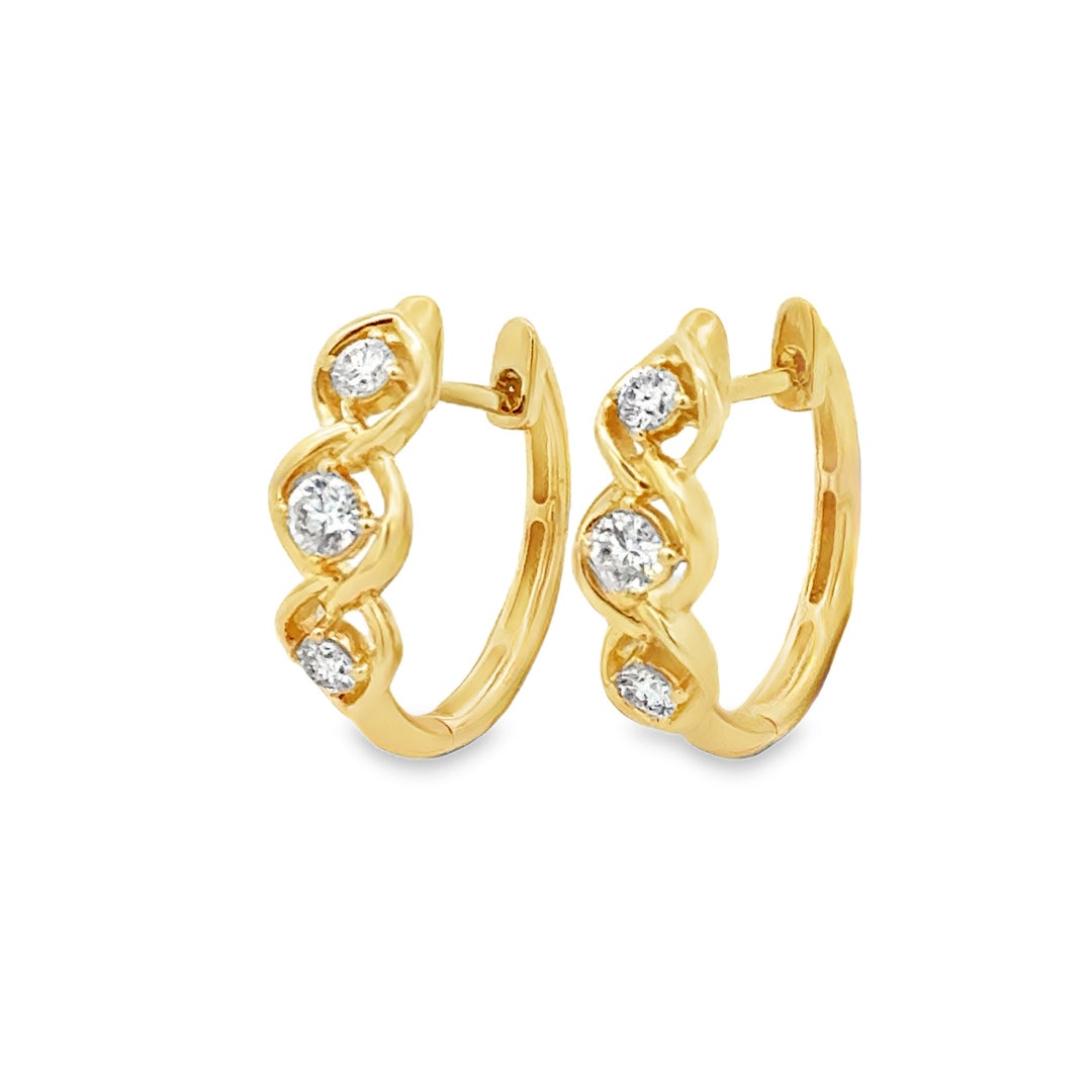 0.45 CTW Diamond 14K Yellow Gold Openwork Hoop Earrings