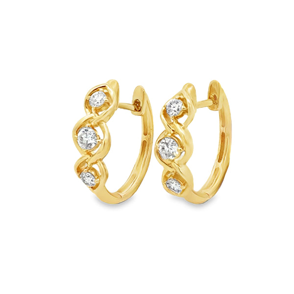 0.45 CTW Diamond 14K Yellow Gold Openwork Hoop Earrings