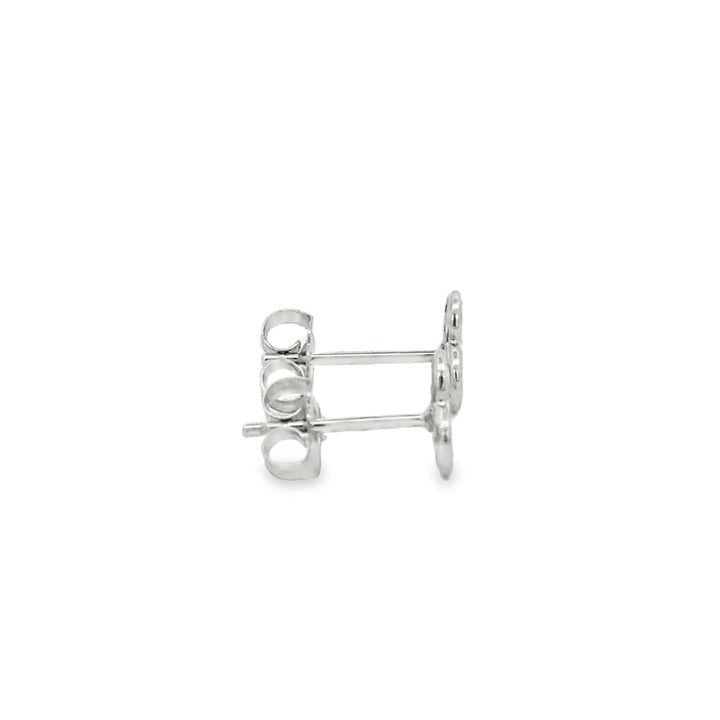 0.25 CTW Diamond 14K White Gold Pavé Heart Stud Earrings