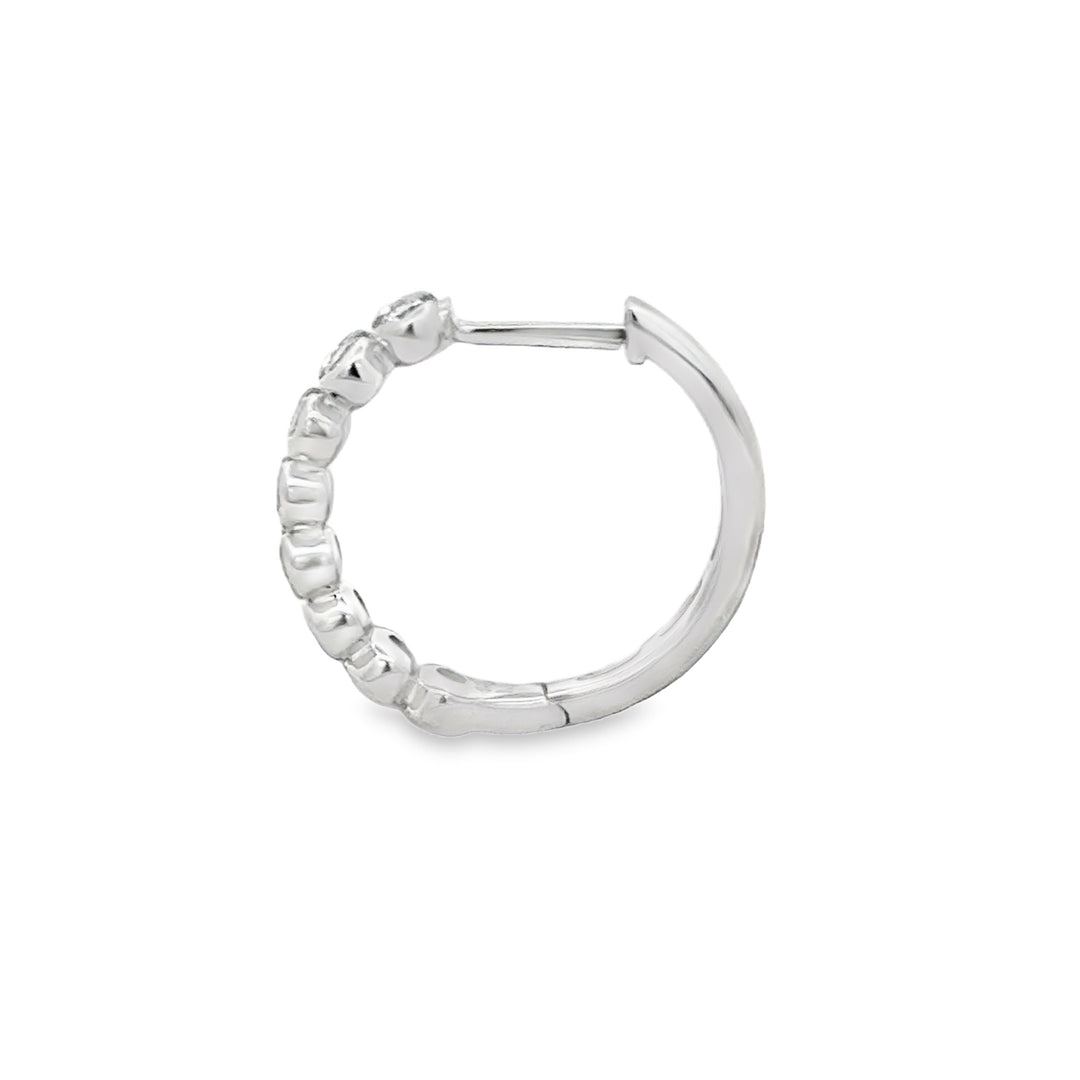 1.00 CTW Diamond 14K White Gold Oval-Style Hoop Earrings