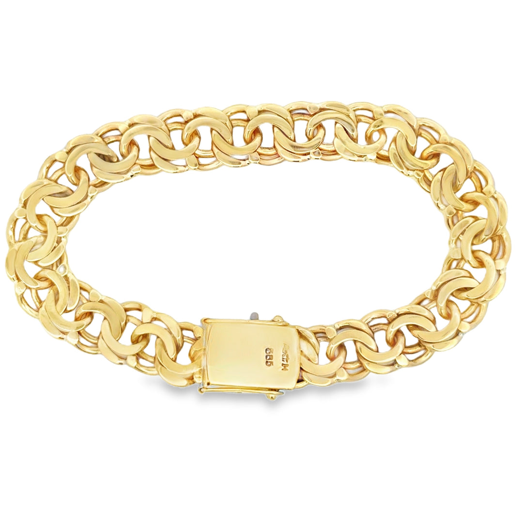 14K Yellow Gold Solid Link Bracelet
