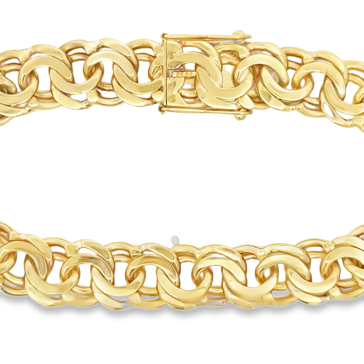 14K Yellow Gold Solid Link Bracelet
