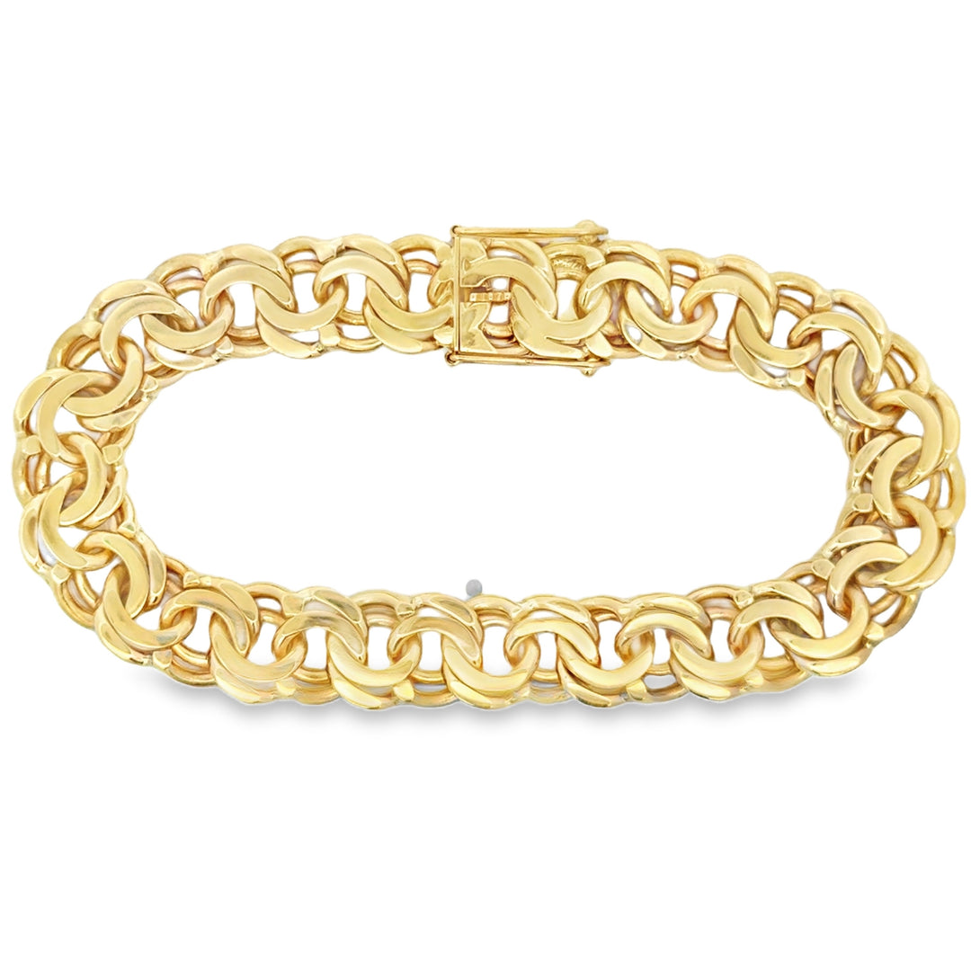 14K Yellow Gold Solid Link Bracelet
