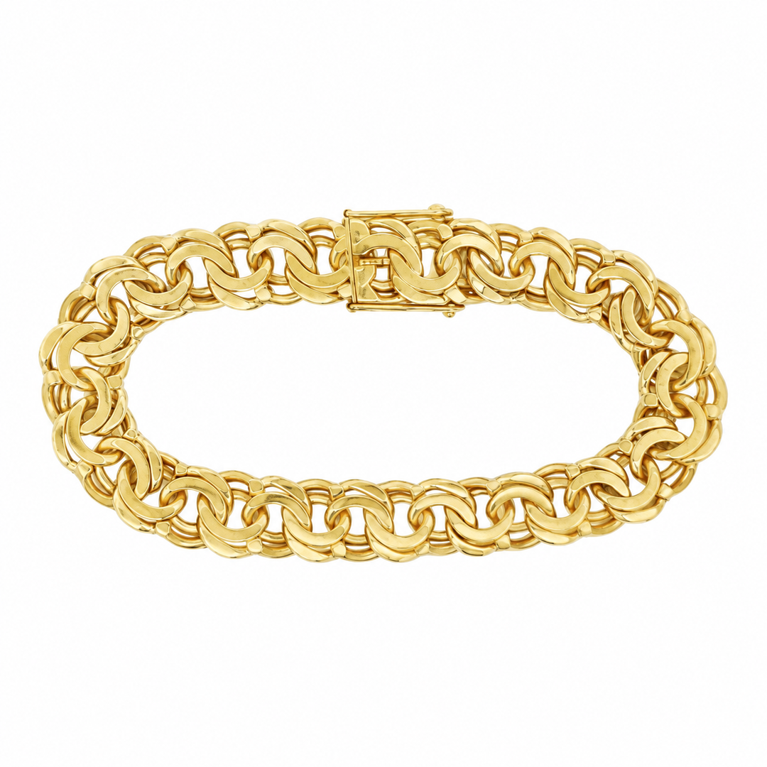 14K Yellow Gold Solid Link Bracelet