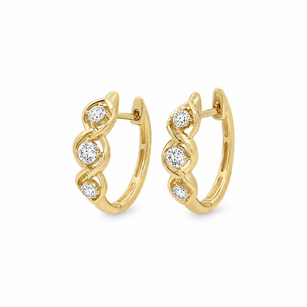 0.45 CTW Diamond 14K Yellow Gold Openwork Hoop Earrings