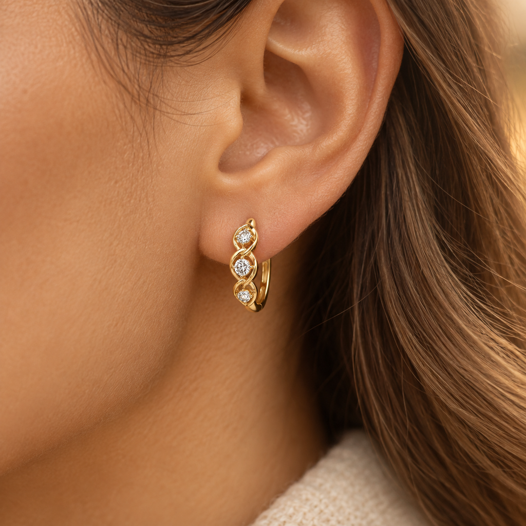 0.45 CTW Diamond 14K Yellow Gold Openwork Hoop Earrings