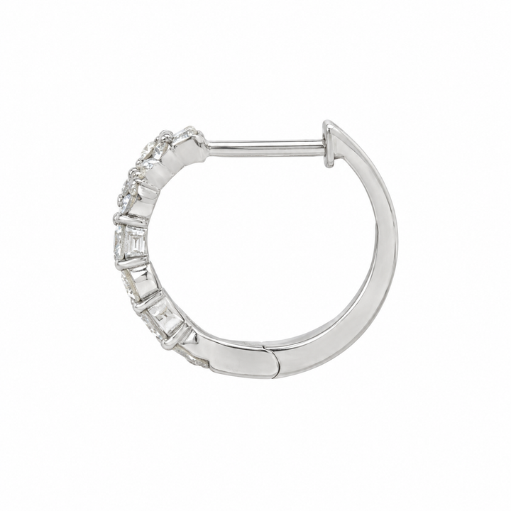 0.50 CTW Diamond 14K White Gold Hoop Earrings