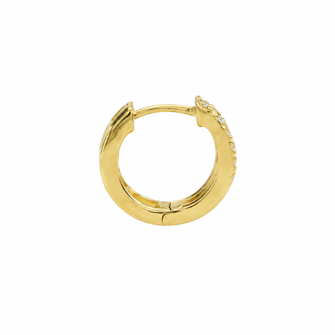 0.40 CTW Round and Baguette Diamond Huggie Earrings