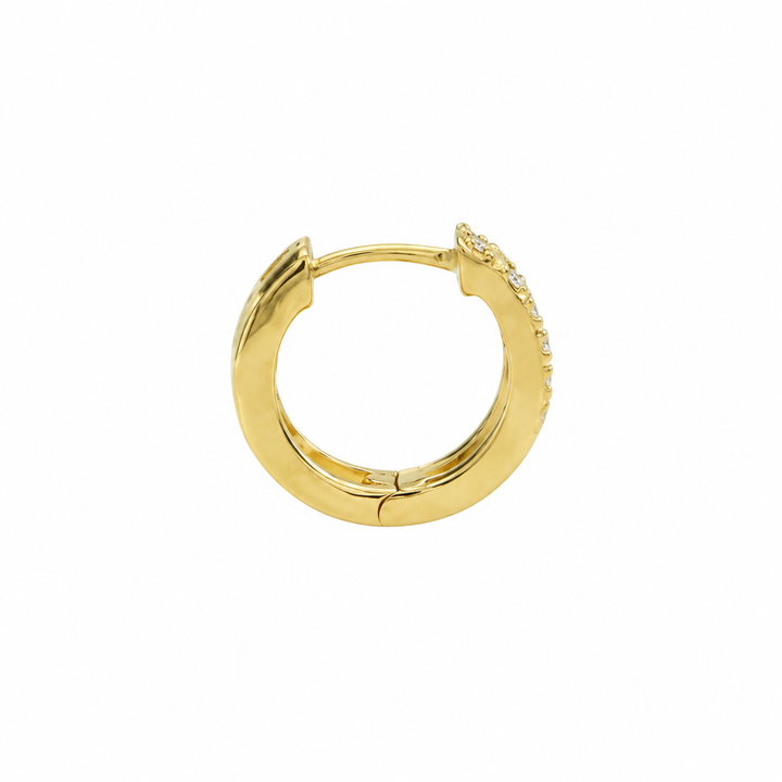 0.40 CTW Round and Baguette Diamond Huggie Earrings