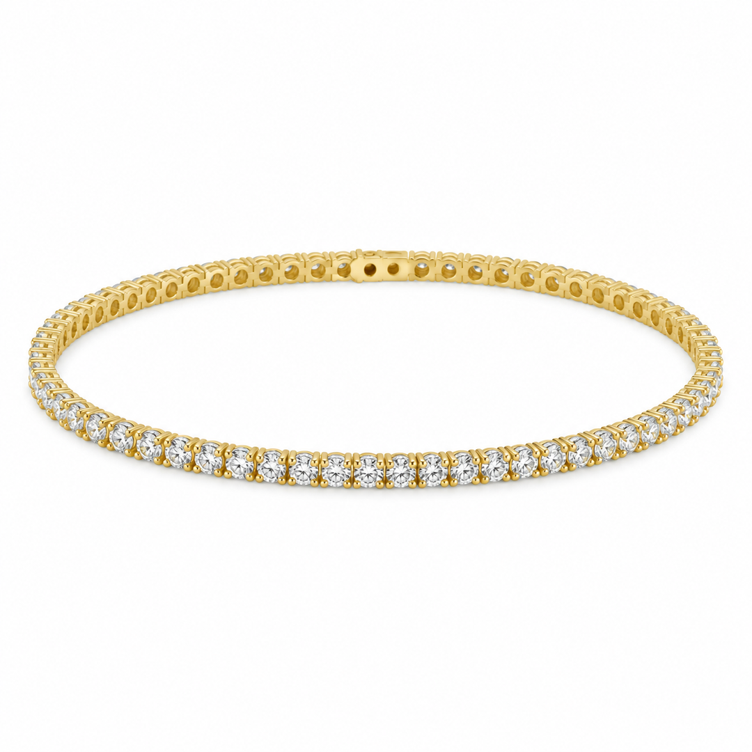 1.45 CTW Round Diamond 14K Yellow Gold Bracelet