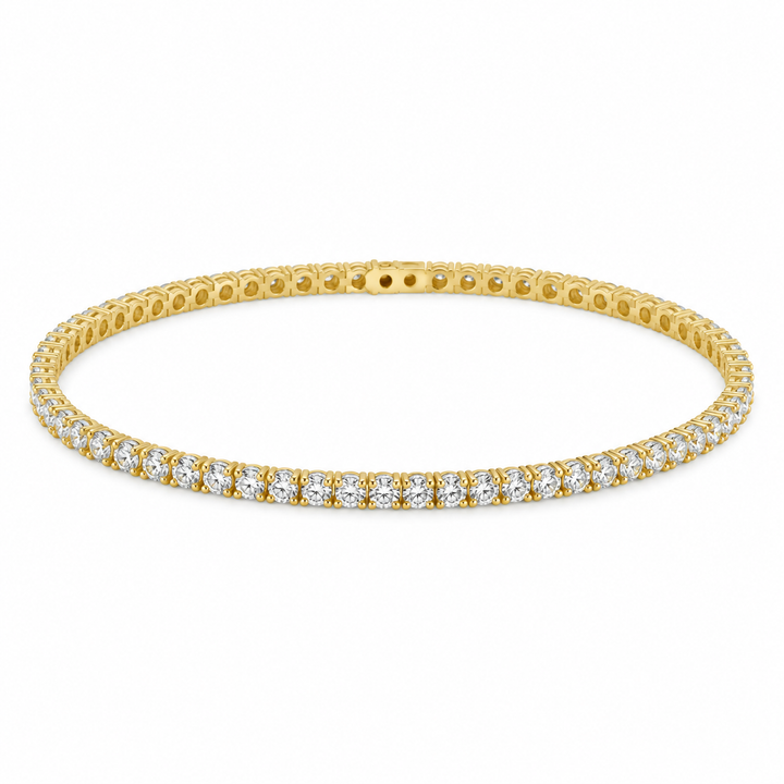 1.45 CTW Round Diamond 14K Yellow Gold Bracelet