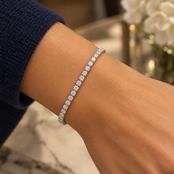 6.31 CTW Round Diamond 14K White Gold Bracelet