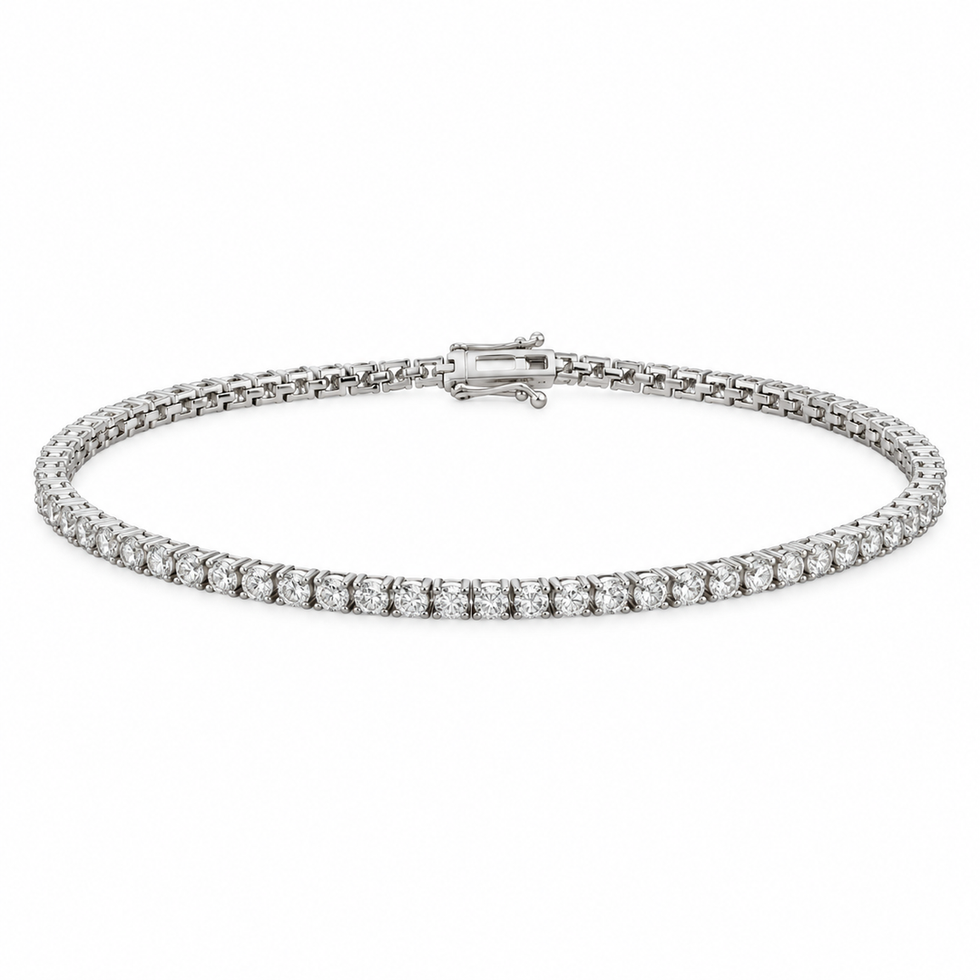 2.30 CTW Round Diamond Bracelet in 18K White Gold