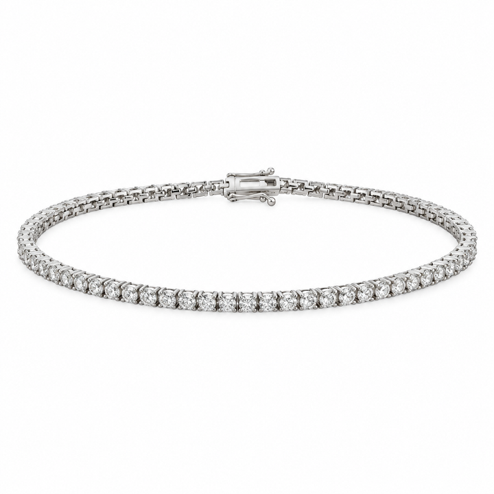 2.30 CTW Round Diamond Bracelet in 18K White Gold