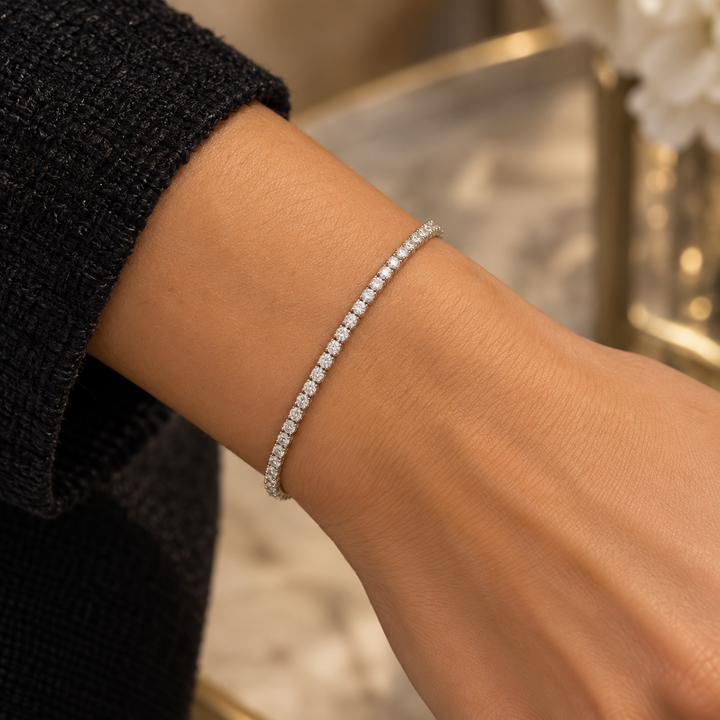 2.30 CTW Round Diamond Bracelet in 18K White Gold