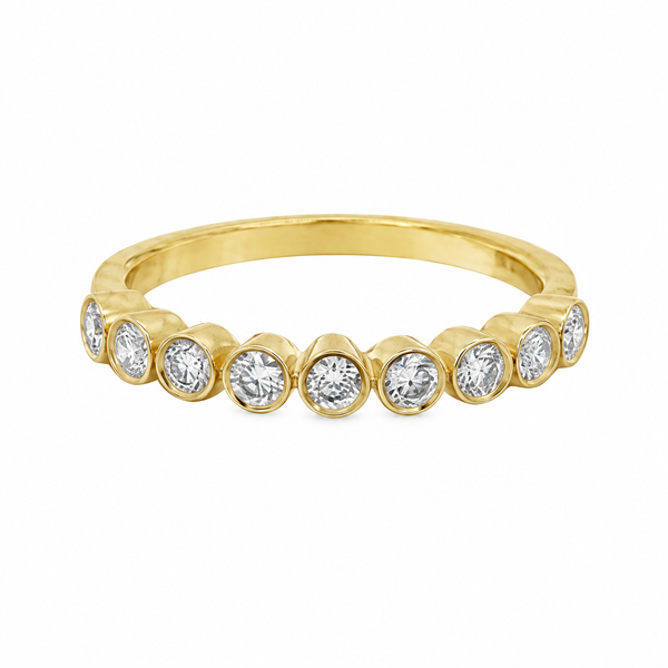 0.43 CTW Bezel Set Diamond Stacking Band Ring 14K Yellow Gold