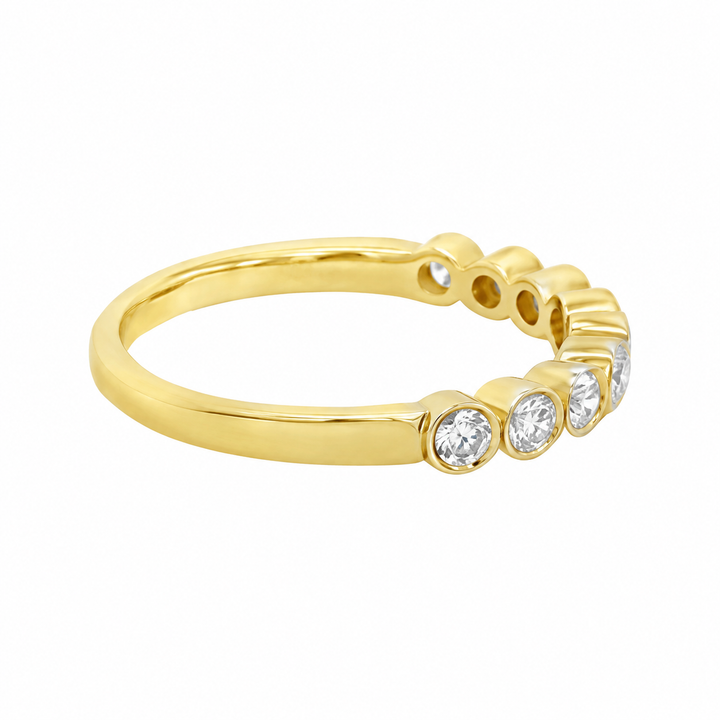 0.43 CTW Bezel Set Diamond Stacking Band Ring 14K Yellow Gold