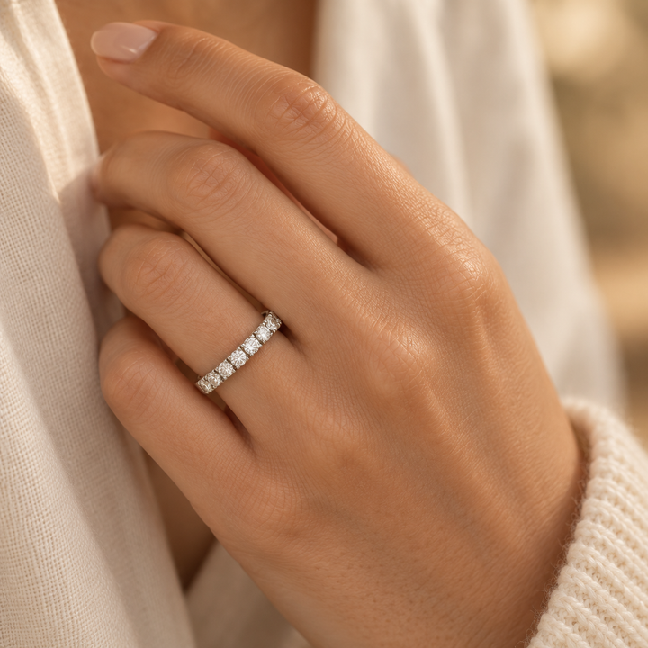 0.49 CTW Diamond 18K White Gold Band Ring
