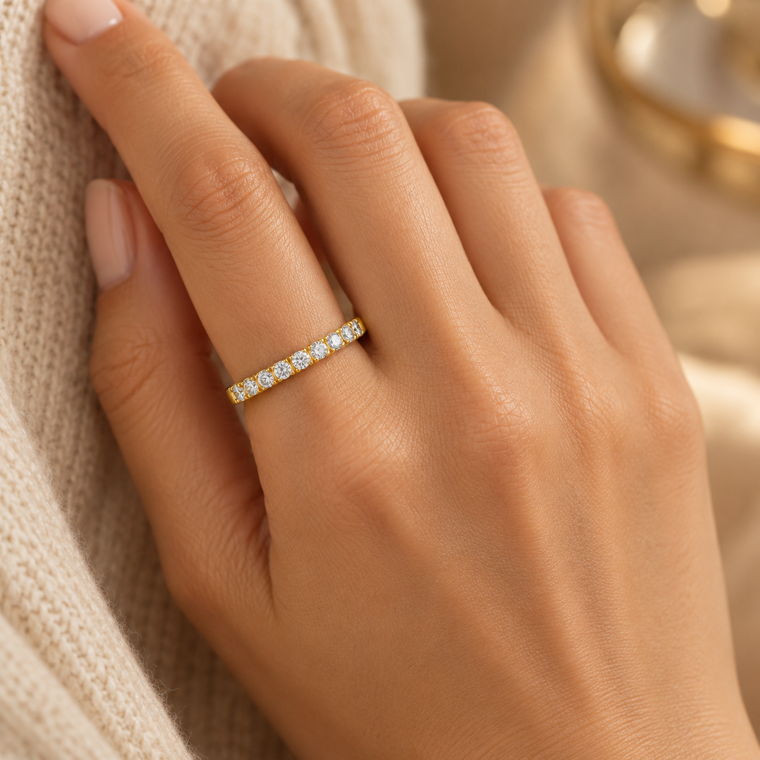 0.50 CTW Diamond 18K Yellow Gold Band Ring