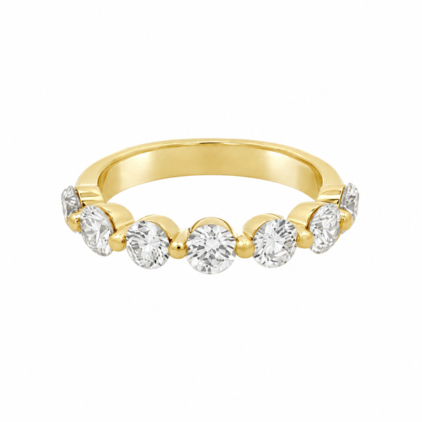 1.51 CTW Diamond 14K Yellow Gold Shared Prong Band Ring