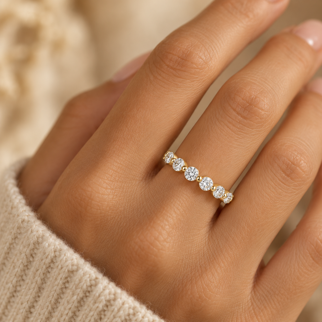 1.02 CTW Diamond 14K Yellow Gold Shared Prong Band