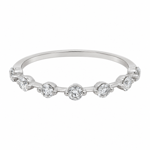18K White Gold Spaced Diamond Band Ring – 0.50 CTW