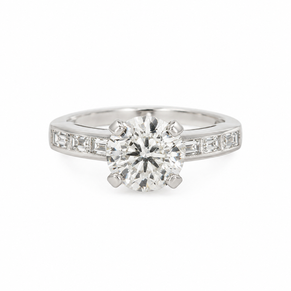 2.91 CT GIA Old European Cut Diamond Platinum Art Deco Engagement Ring