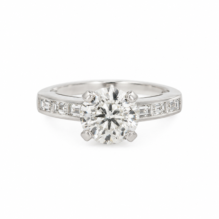 2.91 CT GIA Old European Cut Diamond Platinum Art Deco Engagement Ring