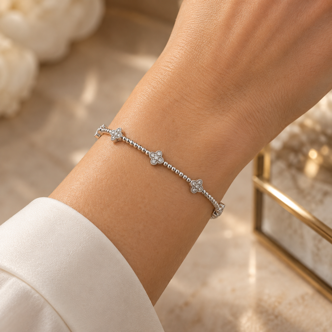 0.53 CTW Diamond 14K White Gold Flexible Bangle Bracelet