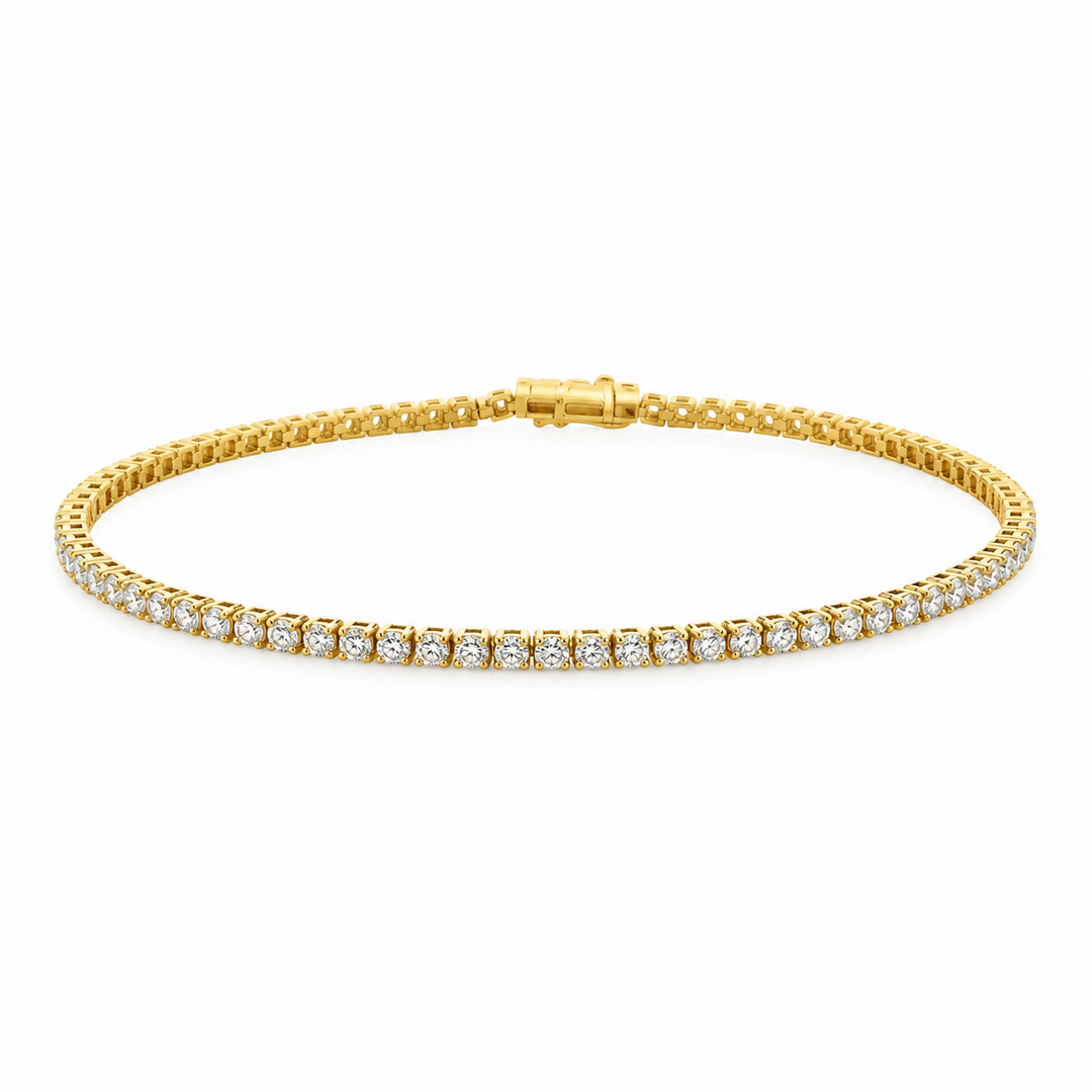 1.93 CTW Diamond 18K Yellow Gold Tennis Bracelet