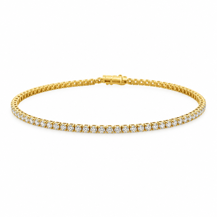 1.93 CTW Diamond 18K Yellow Gold Tennis Bracelet