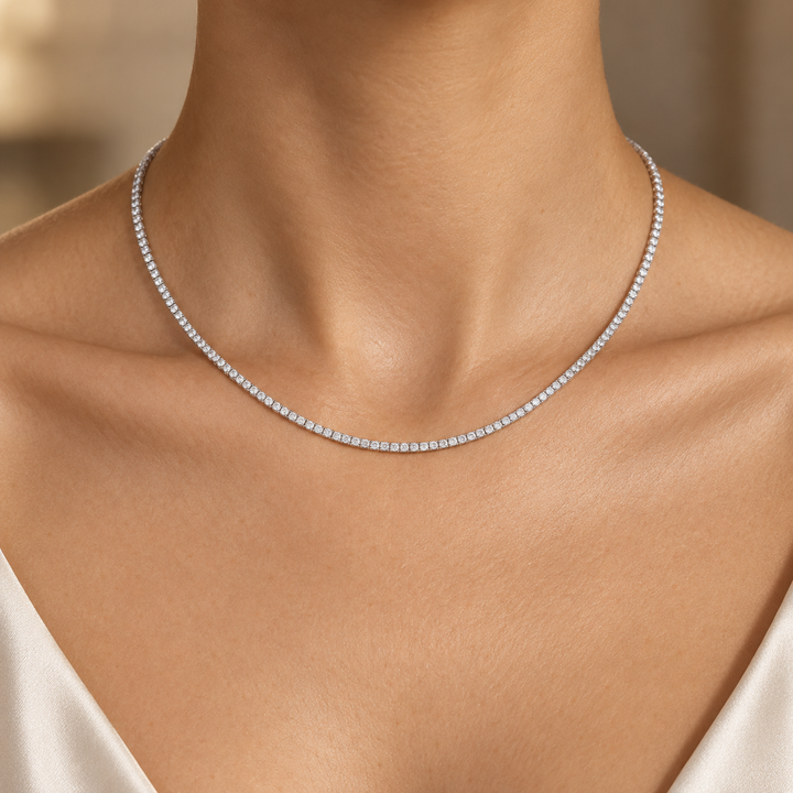 5.00 CTW Diamond 14K White Gold Tennis Necklace