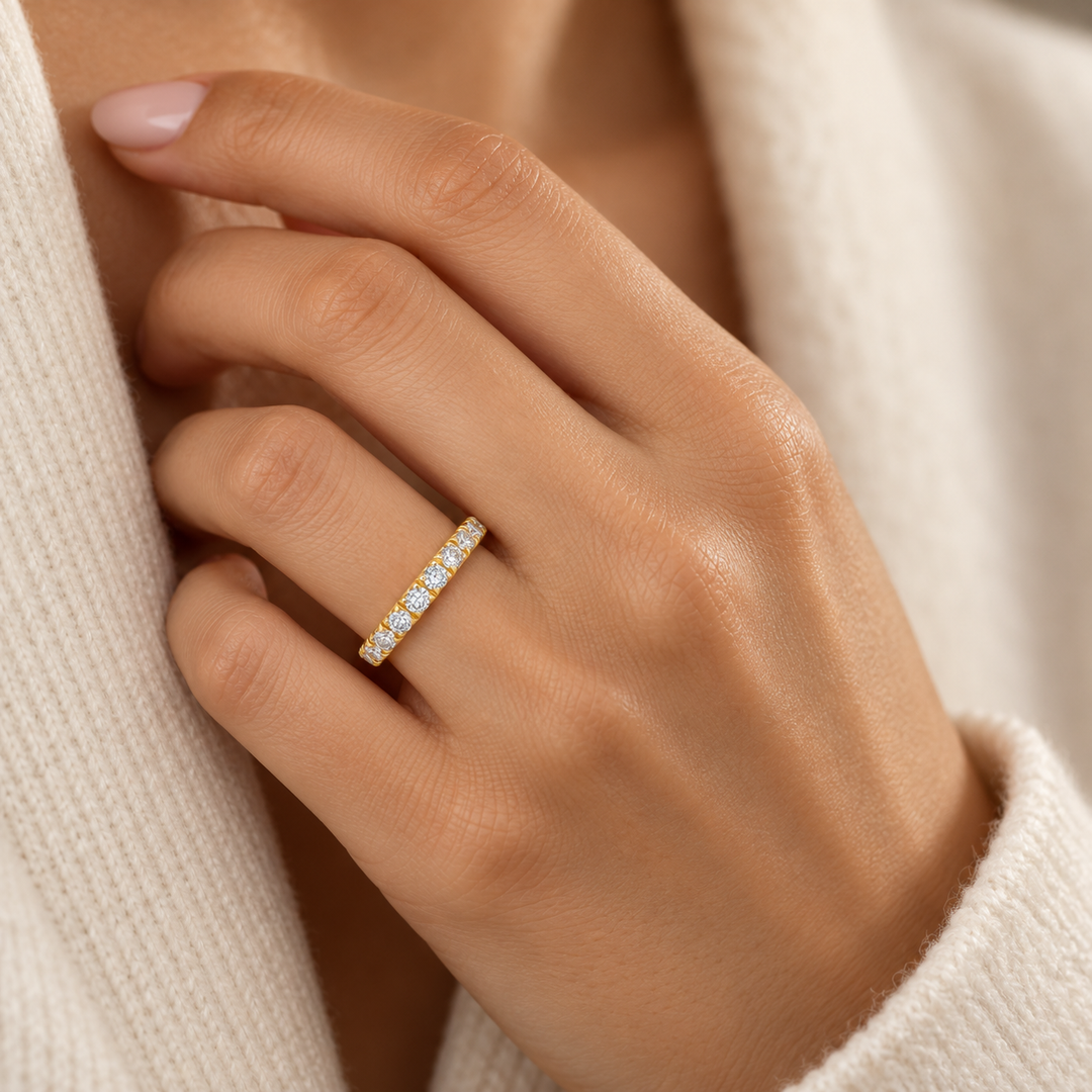0.60 CTW Diamond 14K Yellow Gold Band Ring