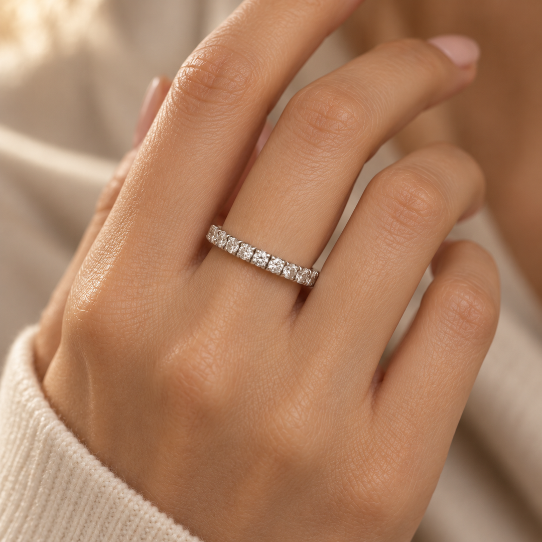 0.60 CTW Diamond 14K White Gold Band Ring
