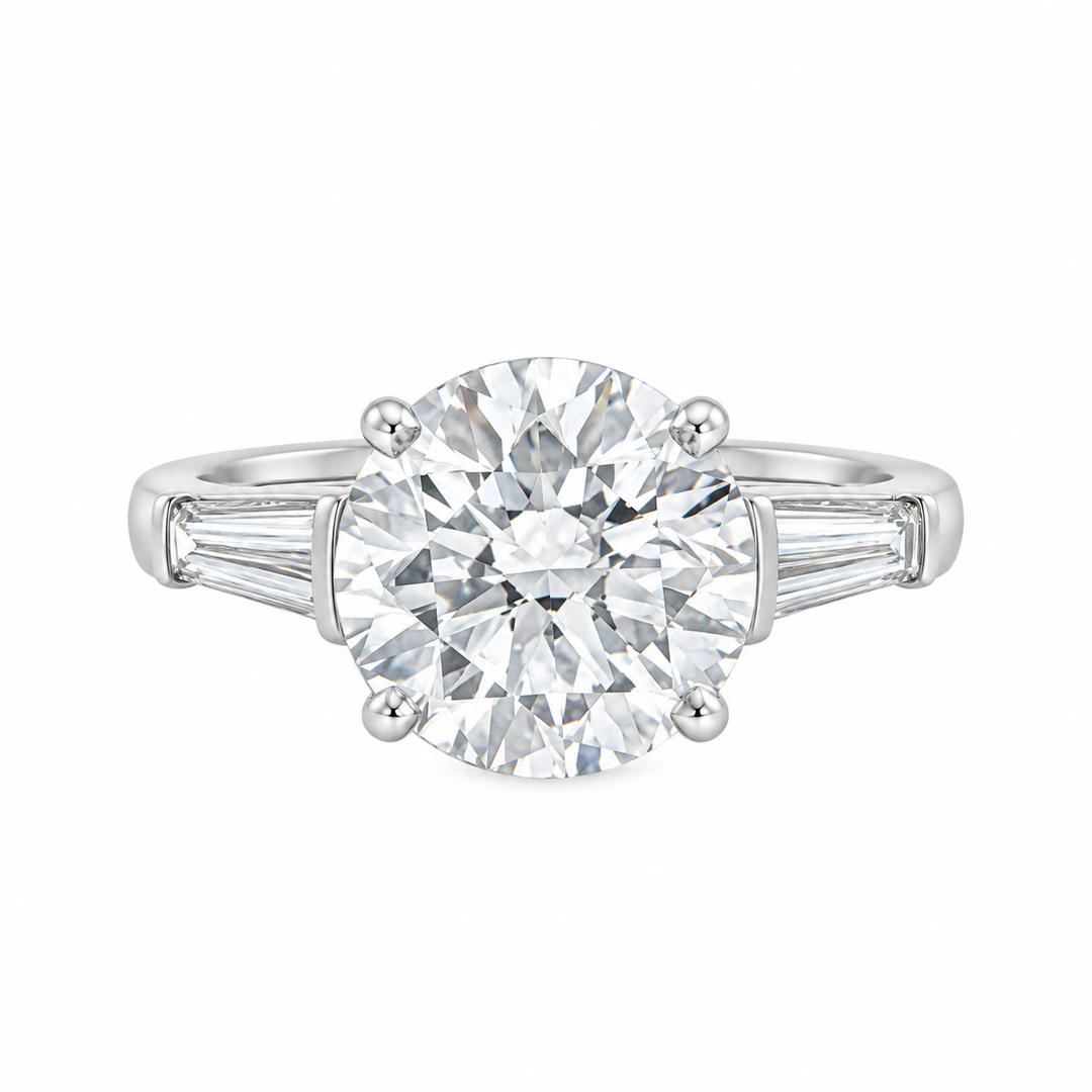 4.01 CT GIA Certified Round Brilliant Diamond Platinum Engagement Ring