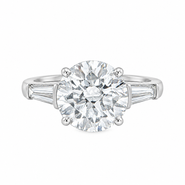 4.01 CT GIA Certified Round Brilliant Diamond Platinum Engagement Ring