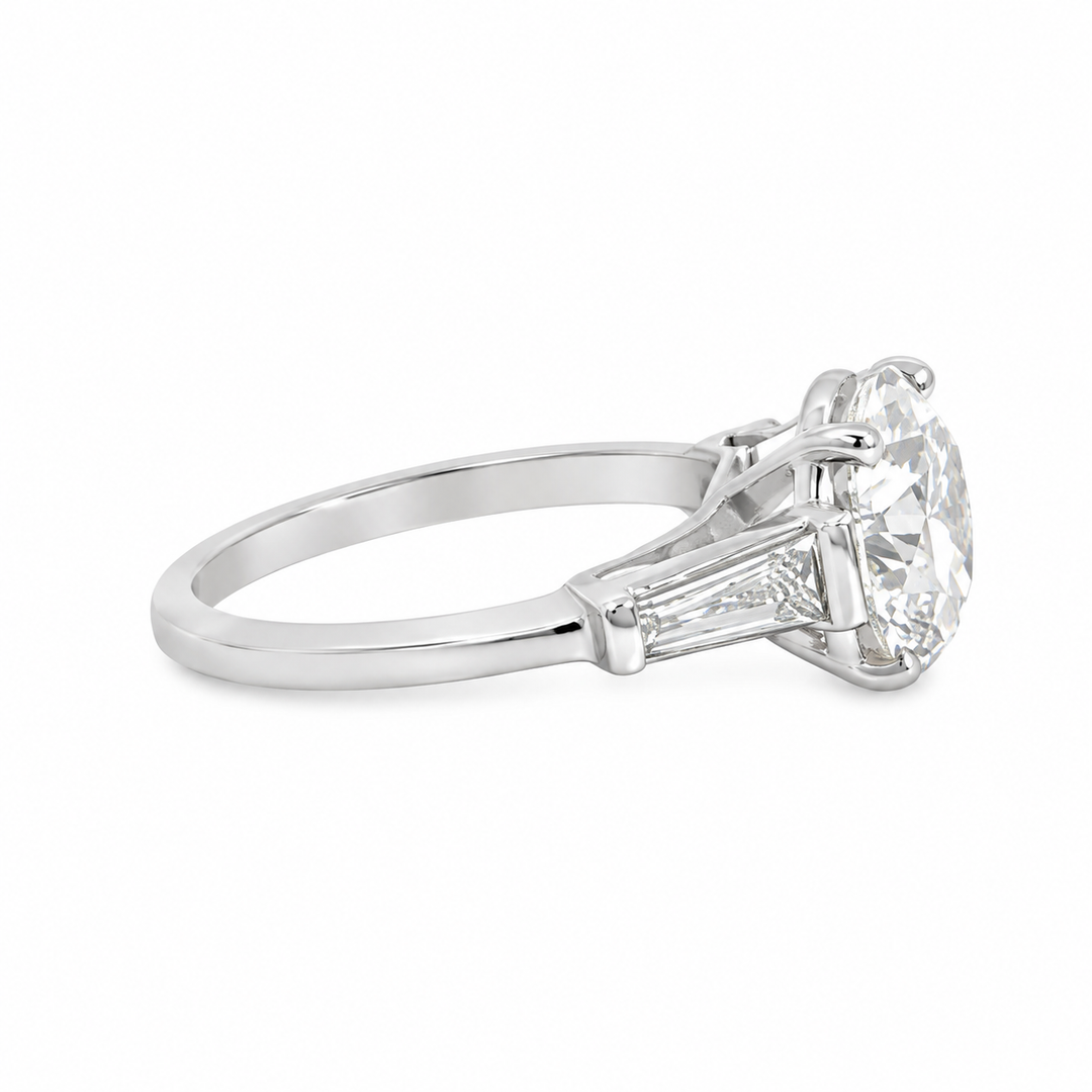 4.01 CT GIA Certified Round Brilliant Diamond Platinum Engagement Ring