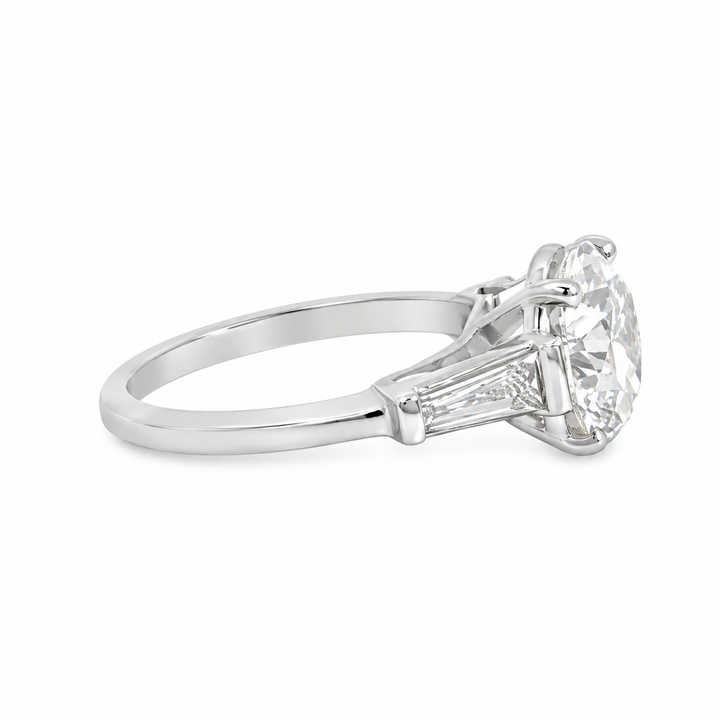 4.01 CT GIA Certified Round Brilliant Diamond Platinum Engagement Ring